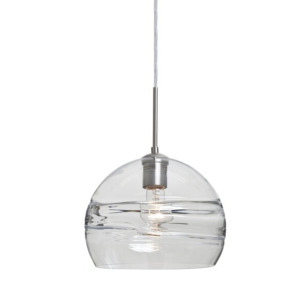 Besa Lighting Spirit 10 Cord Pendant, Clear, Satin Nickel, 1x60W Incandescent 1JT-SPIR10CL-SN - main